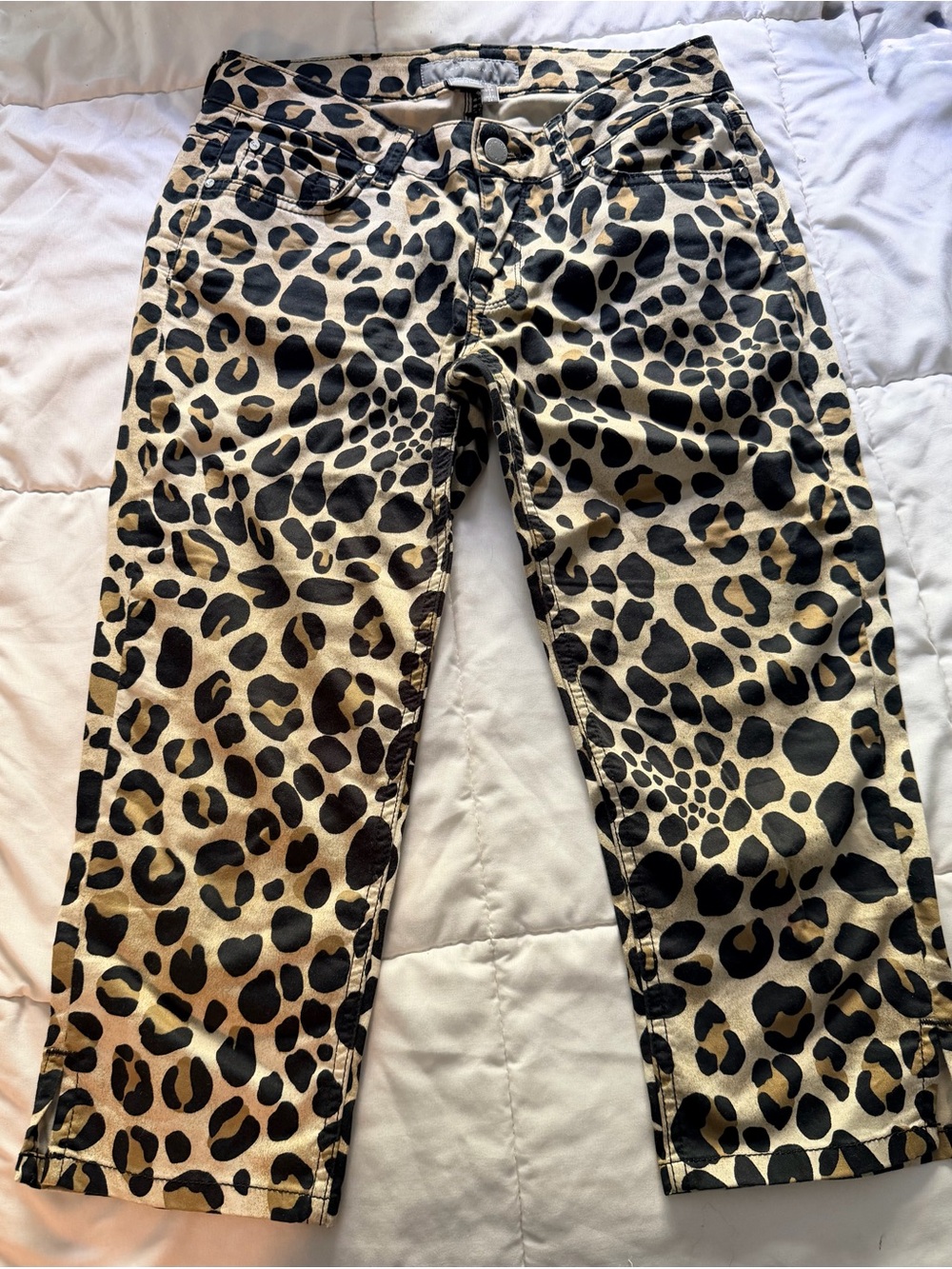 Zara Woman Leopard Print Capri Pants